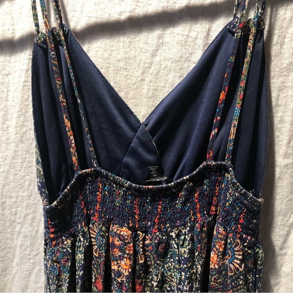 Papaya midi dress almost maxi spaghetti strap ruched empire waist pullon Dress M - Picture 8 of 8